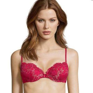 Maidenform Sexy Red Lace Push Up Demi Bra 36D